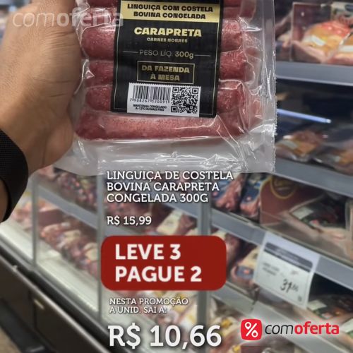Linguiça Costela CaraPreta Bovina - 300g