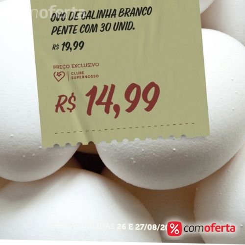 Ovos Brancos Pente 30 Unidades