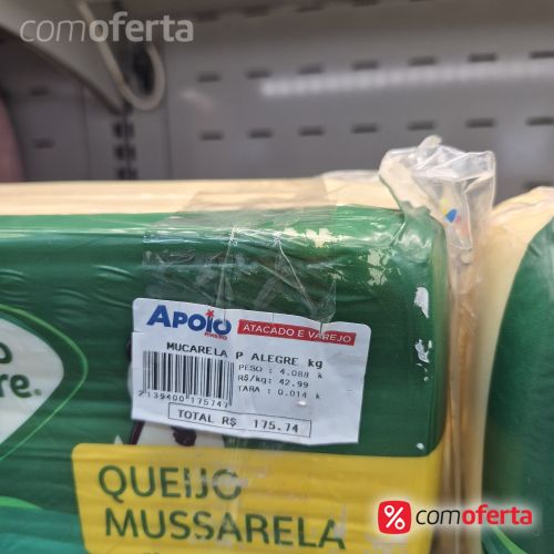Queijo Mussarela Peça Pedaço Kg