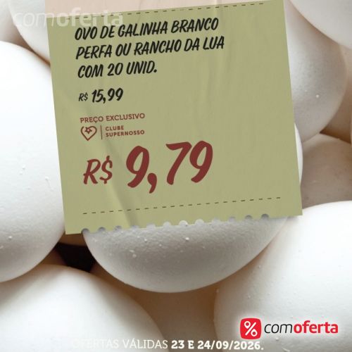Ovos Brancos Pente 20 Unidades