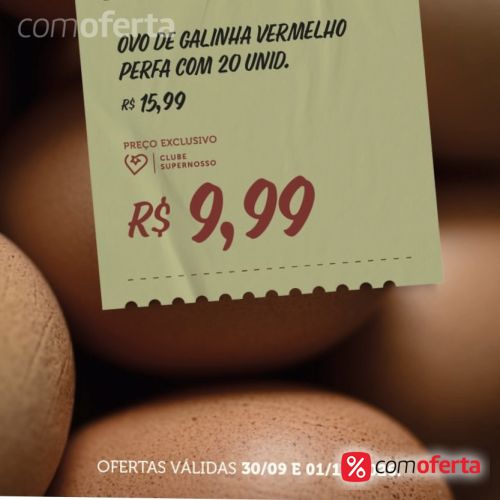 Ovos Vermelhos Pente 20 Unidades