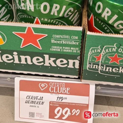 Barril Cerveja Heineken com 5 Litros