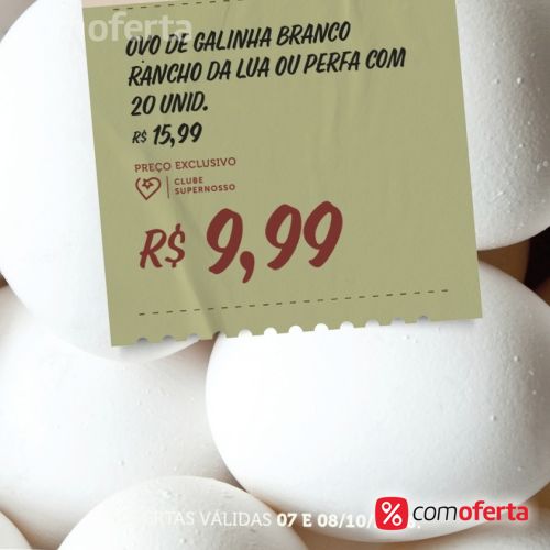 Ovos Brancos Pente 20 Unidades